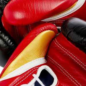 Gants de boxe professionnels d'entraînement et de sparring noirs et rouges, fabriqués en cuir 100% authentique, à lacets – Créez votre propre marque - Product Image 5