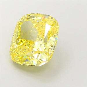 Diamant de laboratoire certifié CVD, jaune vif élégant, taille coussin, pierre précieuse brute, choix brillant pour la joaillerie fine de luxe. - Product Image 2