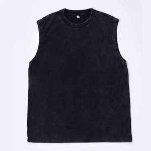 Camiseta sin Mangas para Hombre, Color Marrón, Cuello Redondo, Diseño Casual de Punto, Color Sólido - Product Image 6
