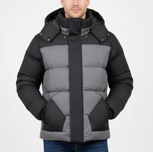 Blouson matelassé pour homme, personnalisé avec logo imprimé, à capuche, imperméable, coupe-vent, grande taille, streetwear, effet thermique, couleur changeante, surdimensionné - Product Image 5