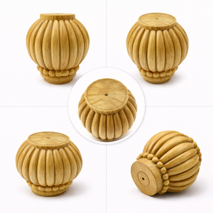 Elegant Decorative Classic Design Furniture Legs for <b>Sofa</b> Cabinet Coffee Table Luxury Fluted Solid Wood Furniture Leg - Product Image 4