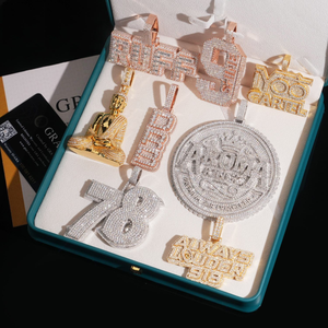 Pendentifs Moissanite en Argent 925 Plaqué Or Rose, Bijoux Hip Hop avec 78 Breloques Bouddha - Product Image 2