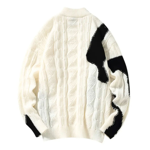 Exoro Best Selling <b>Turtleneck</b> Color Blocking Knit <b>Sweater</b> Full Sleeve Casual Winter Pullover 100% Acrylic Anti-Pilling - Product Image 4