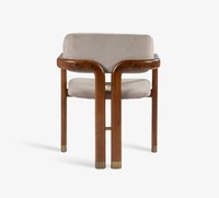 Ensemble de salle à manger en bois massif de style moderne du milieu du siècle, chaises rembourrées, design confortable pour hôtel et appartement, durable
