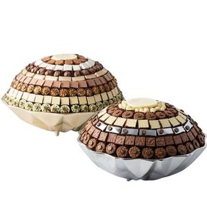 Bol de service en métal éco-responsable pour hôtel, avec base à texture martelée, idéal pour le chocolat lors de mariages ou d'événements - Product Image 6