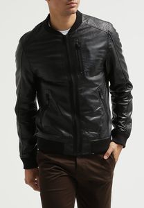 <b>Men's</b> Winter Casual <b>Leather</b> <b>Jacket</b> with Front Logo Breathable & Quick Dry Heated Windproof Thick <b>Faux</b> Fur Lining - Product Image 2
