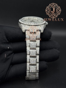 Montre de luxe en acier inoxydable avec diamants Moissanite style Hip Hop, vente en gros d'usine, disponible à prix abordable - Product Image 3