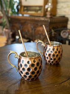 Mug à Moscow Mule en cuivre 100% fait main, Mug en cuivre martelé, Mug à cocktail en cuivre, Mug en cuivre fait main, Mug en cuivre massif - Product Image 6