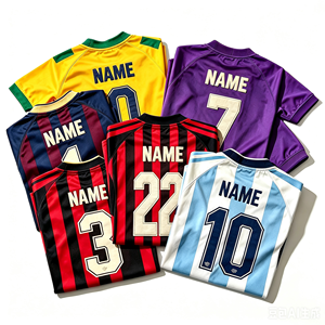 เสื้อทีมชาติคลาสสิคคุณภาพสูงสไตล์เรโทร พร้อมหมายเลขและชื่อผู้เล่นพิมพ์ด้านหน้า ผลิตจากโพลีเอสเตอร์ 100% แห้งเร็ว - Product Image 1