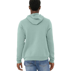 Sweat à capuche Bella + Canvas pour homme, 100 % coton molletonné, coupe classique (3719) DEEP HEATHER, style uni, manches longues, imprimé numérique sur le devant - Product Image 2