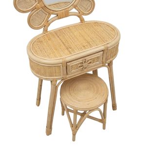 Rattan Kids Vanity <b>Table</b> Kids Furniture Kids Room Eco Friendly Makeup Desk Factory Price Cheap High Quality Hot Sale Wholesale - Product Image 1