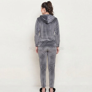 Ensemble 2 pièces pour femme, pantalon de jogging hiver uni à cordon de serrage et pull court, en velours orné de strass, coupe ajustée, respirant, vêtements de mode - Product Image 2