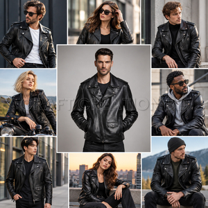 Lot de Vêtements en Gros : Blousons en Cuir Véritable 100% pour Hommes et Femmes, Style Décontracté, en Cuir de Vachette, Origine Bangladesh, Vente en Gros RMG - Product Image 4