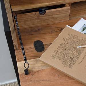 Bureau de secrétaire Vandana Lyra Lunaris en bois d'acacia et métal - Product Image 3
