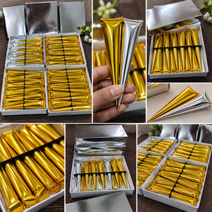 Envases de Cono para Mehndi Rojos/Negros de Lujo Personalizados, Tubos Exprimibles de Aluminio Metálico y Plástico para Pintura Corporal y Dispensación de Cosméticos - Product Image 4