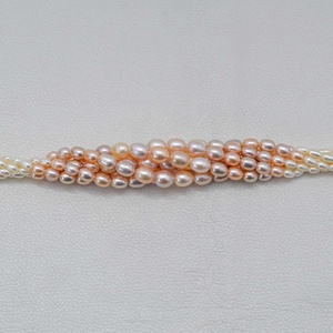 Perlas de Agua Dulce Naturales de 4mm 6mm 8mm, Blancas y Oro Rosa, Forma Ovalada de Arroz, Cuentas Ligeras para Joyería, Perlas Reales del Fabricante - Product Image 5