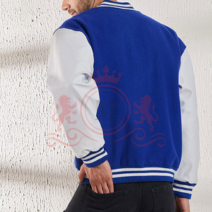Customer Favorite Blue <b>White</b> Letterman <b>Jacket</b> Soft Fabric Snap Button Closure Everyday Fashion - Product Image 3
