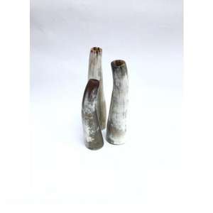 Ensemble de deux vases en corne de buffle faits à la main, design floral artistique, décoration de table rustique en bambou pour jardin - Product Image 4