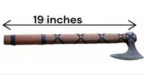 Hacha Tomahawk de BA Enterprises con mango de madera, funda de cuero, cabeza con diseño de barba, hoja de acero al carbono con 4 filos, herramienta de tala de árboles de grado DIY - Product Image 5