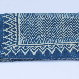 Nuevo hecho a mano Zigzag algodón Kantha patrón colcha suave Handblock impreso acolchado colcha para uso doméstico hoteles cómodo para - Product Image 2