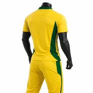 Custom <b>Cricket</b> Uniform Set Yellow Green Polo <b>Shirt</b> Track Pants Team Kit Breathable Quick Dry Training Wear - Product Image 4