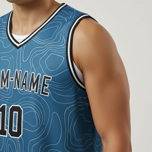 Ensemble d'uniformes de basketball 100 % polyester de qualité supérieure avec nom d'équipe personnalisé, design imprimé appliqué, sur mesure, nouveau design - Product Image 3