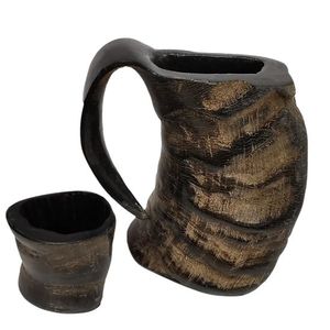 Horn beer mug Viking horn mug Nordic drinking horn <b>drinkware</b> <b>accessories</b> - Product Image 5
