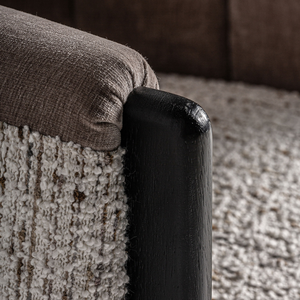Fauteuil d'appoint contemporain en teck massif, chaise longue de luxe avec dossier incurvé, mobilier confortable pour l'hôtellerie - Product Image 5