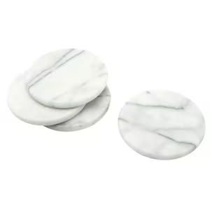 Sous-verres en marbre faits main de qualité supérieure, écologiques, durables, en pierre naturelle, avec impression classique en relief, technique de découpe, lavables - Product Image 2