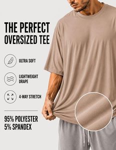 เสื้อยืดโอเวอร์ไซส์ผ้าฝ้ายแท้ 100% น้ำหนัก 220 กรัม พิมพ์ลายตามสั่งที่ไหล่ สไตล์ฮิปฮอป ไซส์ใหญ่พิเศษ ผ้าฝ้ายแท้ 100% ทรงบ็อกซี่ สำหรับผู้ชาย - Product Image 5