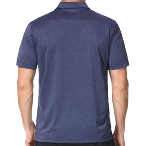เสื้อยืดคอปกมีกระดุมสำหรับผู้ชาย,เสื้อโปโลไม่มีลายสำหรับใส่ตีกอล์ฟผ้าฝ้ายโพลีเอสเตอร์สีพื้นพิมพ์โลโก้ได้ตามต้องการ - Product Image 4