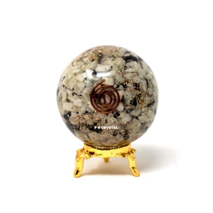 Sphère d'orgone en pierre de lune arc-en-ciel, boule de pierres précieuses faite à la main, portable, métaphysique, F S CRYSTAL Gujarat Inde - Product Image 1
