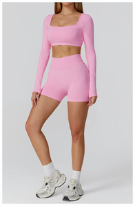 Custom Seamless Yoga Set Women High Waist <b>Leggings</b> With Multiple Top Styles Breathable Stretchy Fitness Wear Sportswear - Product Image 5
