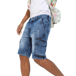 High Quality Summer Men's Denim Shorts Solid Gym Running Elastic Waist Breathable Casual Loose Fit OEM Service - Product Image 1
