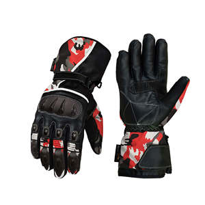 Gants de moto unisexes Pyrotect, à doigts entiers, compatibles avec les écrans tactiles, en cuir, pour motocross, course, motard, moto - Product Image 2