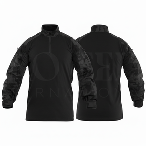 Veste de travail robuste à manches longues et col zippé, camouflage personnalisé, respirante, pour l'extérieur, avec poches et logo personnalisé - Product Image 2