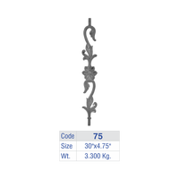 Balustre décoratif orné de fleurs, garde-corps de luxe en fer pour villa, balustrade de balcon haut de gamme, garde-corps d'escalier sans cadre, résistant à la rouille, motif floral décoratif