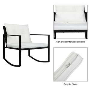 Spedizione Gratuita Set di Mobili da Esterno Moderni in Vimini per Bistrot, 3 Pezzi, Set Conversazione con Sedie in Rattan per Hotel - Product Image 3
