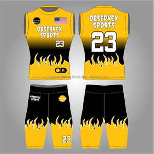 Uniforme de fútbol americano sin mangas por sublimación para jóvenes 7v7, uniformes personalizados con nombre del jugador, camiseta de compresión 7 contra 7. - Product Image 1