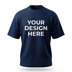 ผู้ผลิตเสื้อยืดสตรีทแวร์ผ้าคอตตอนวาฟเฟิลแบบกำหนดเอง โรงงาน OEM - Product Image 1