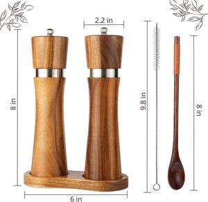 Premium Quality Eco-Friendly 7-inch Rosewood Vintage <b>Pepper</b> Mill Set Manual Wooden Salt <b>Pepper</b> <b>Grinder</b> Mechanism for Restaurants - Product Image 6