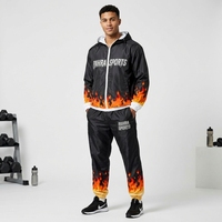 Ensemble coupe-vent imperméable léger à capuche, veste et pantalon, survêtement unisexe pour la course, la gym, streetwear oversize, couleur unie, hiver 100%