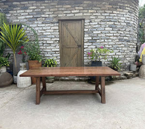 Mesa de madera reciclada marrón rústica, mueble de salón con vitrina de vidrio para uso doméstico, procedente de Vietnam. - Product Image 1