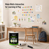Peinture murale DIY à base d'eau avec poudre de fer pour décoration intérieure, idéale pour chambre d'enfant, bureau, salle de classe, peinture magnétique réceptive