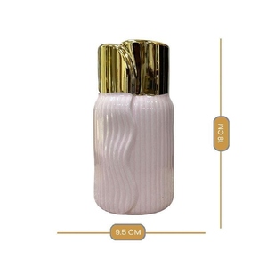 Vase en porcelaine de dernière génération, rose avec bord doré, 8-16 pouces, décor de table émaillé, exquis et durable - Product Image 4