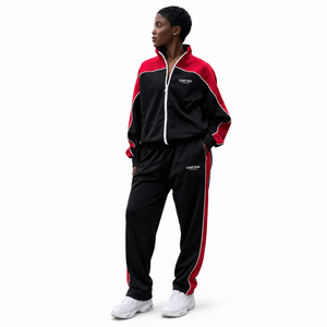 Custom Heavyweight Cut and Sew Panel 2 in 1 Solid Tracksuit Full <b>Zip</b> Jacket Jogger Set Unisex OEM Supplier Custom Logo - Product Image 3