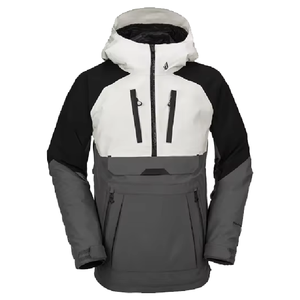 Men's Hooded Color Blocked <b>Ski</b> <b>Jacket</b> Waterproof Primaloft Insulated Zipper Closure Gray Black <b>White</b> Gore-Tex Technology - Product Image 1