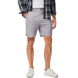 Shorts Bermuda en Coton Oxford Gris pour Homme, Taille Moyenne, Style Décontracté avec Poches et Braguette Boutonnée - Product Image 3
