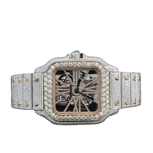 Iced Out Automatic Skeleton <b>Watches</b> Gold Luxury Men Mechanical VVS Moissanite <b>Watch</b> Top Selling Lab Diamond <b>Watch</b> Ring Jewelry - Product Image 3