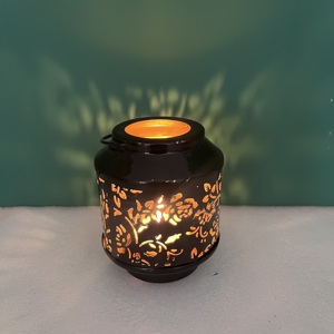Decorative Candle Holder Hollow Carved Jar <b>Tea</b> <b>Light</b> <b>Lantern</b> for Home Wedding Ramadan Decor - Product Image 6